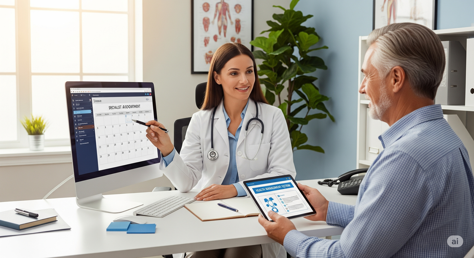 Médica sorrindo para a câmera